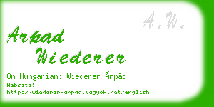 arpad wiederer business card